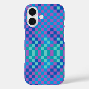 Coques iPhone 16 Retro Snake Checker À damiers Motif