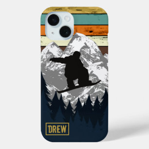 Coque Pour iPhone 15 Retro Snowboard Ski de montagne Ski de montagne No