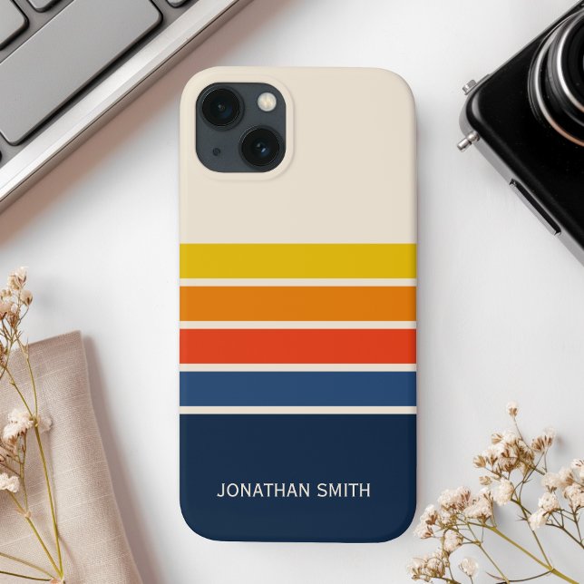 Coques Case-Mate iPhone Retro Striped Pattern 70's 80's (Créateur téléchargé)
