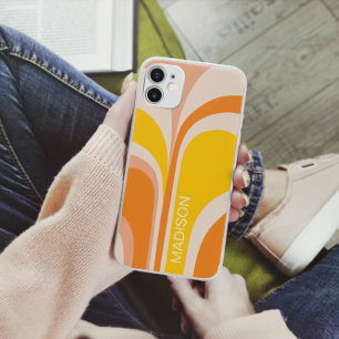 Case-Mate iPhone Case Retro Super Peach Orange Yellow Name