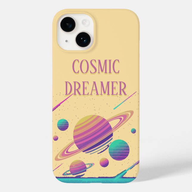 Coques Case-Mate iPhone Retro Vaporwave Planets Synthwave (Verso)