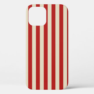 Coque iPhone 12 Retro Vintage Vertical PopCorn Classic Stripes