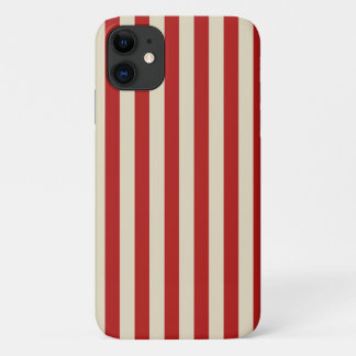 Coques Pour iPhone Rétro Vintage Vertical Popcorn Stripes in Red