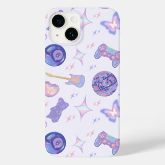 Coque Pour iPhone 14 Rétro Y2K Kitsch Lavande Motif Joueur Boule Disco