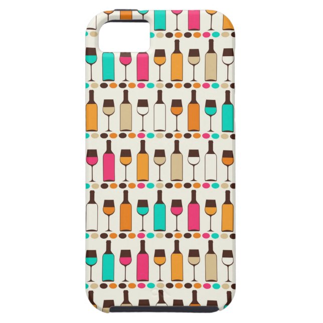 Coques Case-Mate iPhone Rétros bouteilles et verres de vin (Dos)