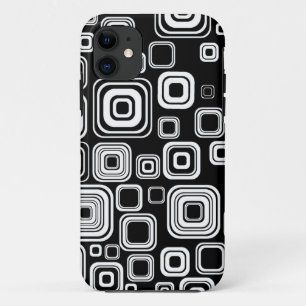 Case-Mate iPhone Case Rétros carrés noirs et blancs