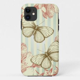 Coques Pour iPhone Rétros papillons vintages et fleurs