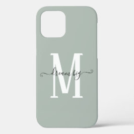 Case-Mate iPhone Case Rêve Motivationnel Gros Monogramme Sage initial
