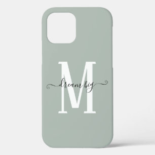 Case-Mate iPhone Case Rêve Motivationnel Gros Monogramme Sage initial