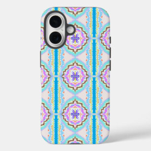 Coques iPhone 16 Rêve Pastel Boho Géométrique Kaléidoscope