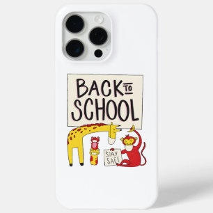 Coque iPhone 15 Pro Max Revenir à l'école Animaux Conception de sécurité