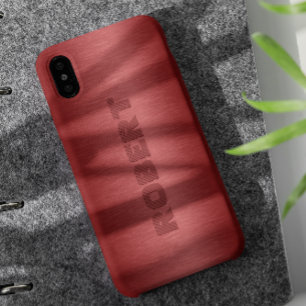 Case-Mate iPhone Case Revêtement en aluminium brossé rouge métallique