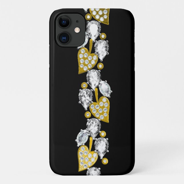 Coques Case-Mate iPhone Rhinestones et bijoux en or (Dos)