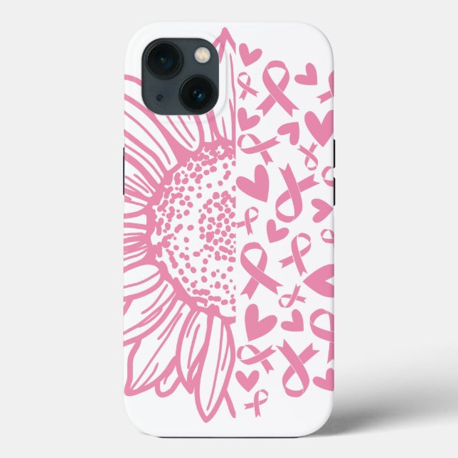 Coques Case-Mate iPhone Ribbon rose Conscience du cancer du sein Tournesol (Verso)