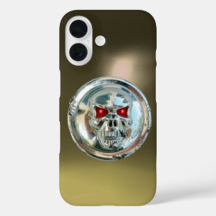 Coques iPhone 16 RIDEAUX SKULL gris