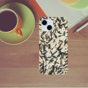 Coque Pour iPhone 15 Riz sauvage, Brown et blanc