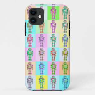 Coque iPhone 11 Robots Pop Retro
