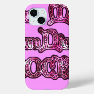 Coque Pour iPhone 15 Roches de communication rose Hakuna Matata .png