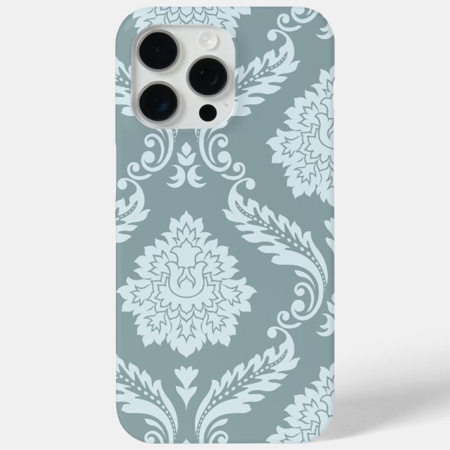 Coques Case-Mate iPhone Rococo Damask Art I Duck Egg Blue+Teal (Verso)