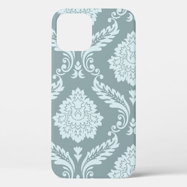 Coques Case-Mate iPhone Rococo Damask Art I Duck Egg Blue+Teal (Verso)