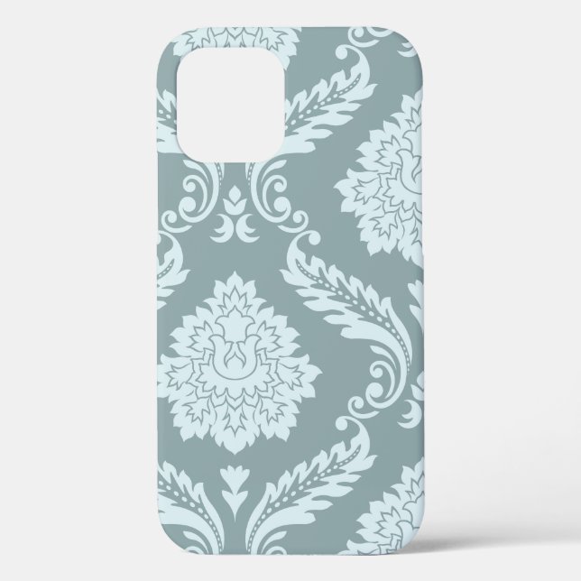 Coques Case-Mate iPhone Rococo Damask Art I Duck Egg Blue+Teal (Verso)