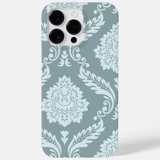 Coques Case-Mate iPhone Rococo Damask Art I Duck Egg Blue+Teal (Verso)
