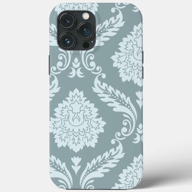 Coques Case-Mate iPhone Rococo Damask Art I Duck Egg Blue+Teal (Verso)