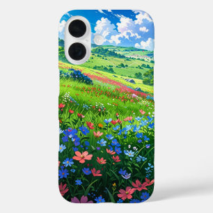 Coques iPhone 16 Rolling Spring Hills - Paysage Anime