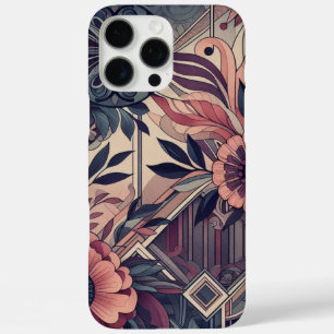 Coques iPhone 16 Pro Max Romance foncée Bourgogne Art Déco Floral Été
