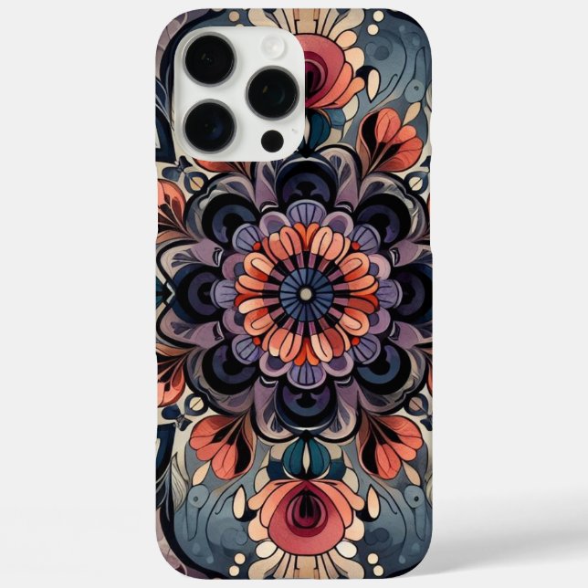 Coques Case-Mate iPhone Romance foncée Bourgogne Art Déco Floral Été (Verso)