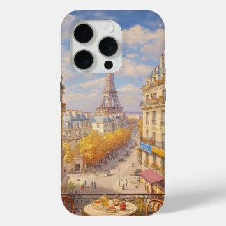 Coque iPhone 15 Pro Romantic Parisian Balcony View Oil Painting