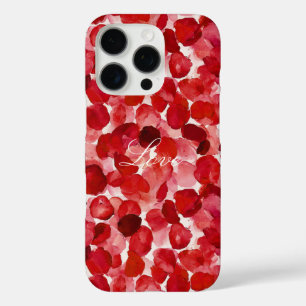 Coques iPhone 16 Pro Romantique Rose Rouge Petals Floral