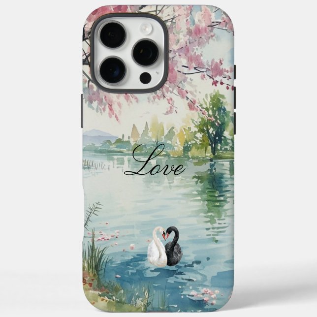 Coques Case-Mate iPhone Romantique Swans Lake Amour (Verso)