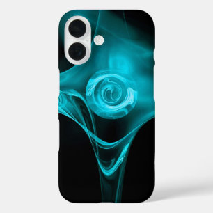 Coques iPhone 16 Rose AQUA BLEU FRACTAL