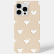 Rose blanc Beige mignon Motif de coeur simple
