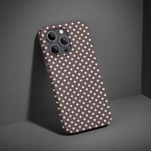 Coques iPhone 16 Rose & Brown Polka Dot mignon Aesthétique tendance