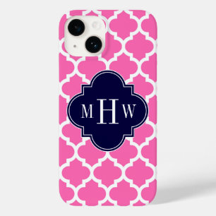 Coques Pour iPhone Rose Chaud #2 Blanc Marocain #5 Navy 3 Monogramme 