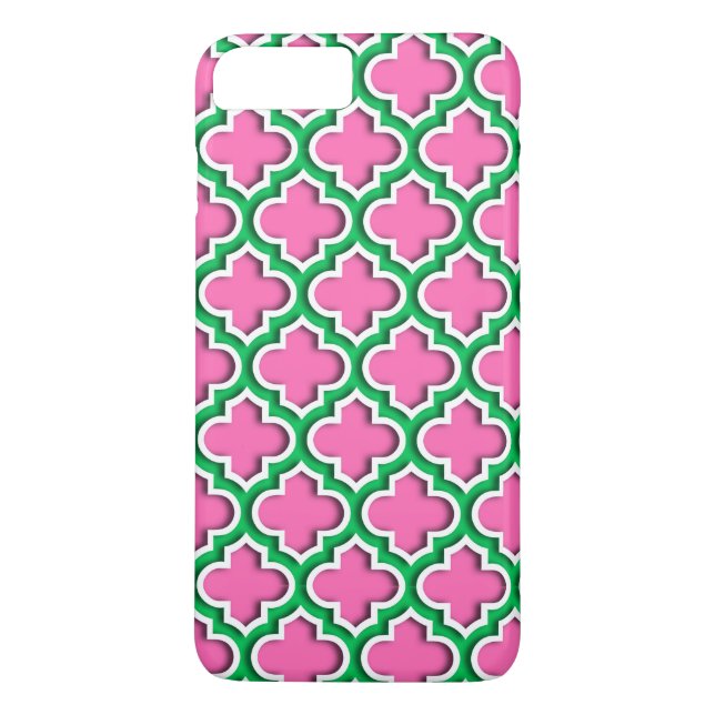 Coques Case-Mate iPhone Rose chaud #2, Emeraude, Quatrefoil marocain #5DS (Dos)