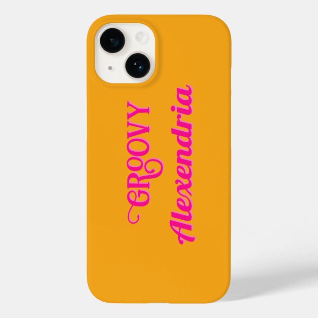 Coques Case-Mate iPhone Rose chaud et orange personnalisé (Verso)
