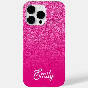 Coque Pour Pour iPhone 14 Pro Max Rose Chaude Luxe Paillettes et Ombre