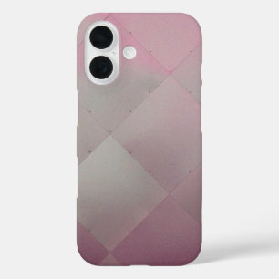 Coques iPhone 16 Rose Checkered brillant moderne en métal