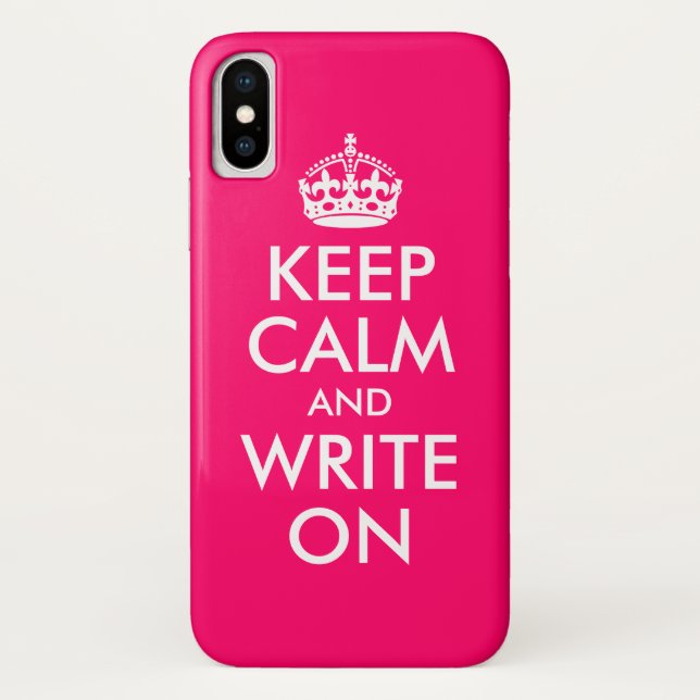 Coques Case-Mate iPhone Rose clair Gardez le calme et écrivez sur (Dos)