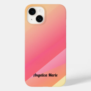 Coque Pour iPhone 14 Rose, Couleurs dorées Personnalisées