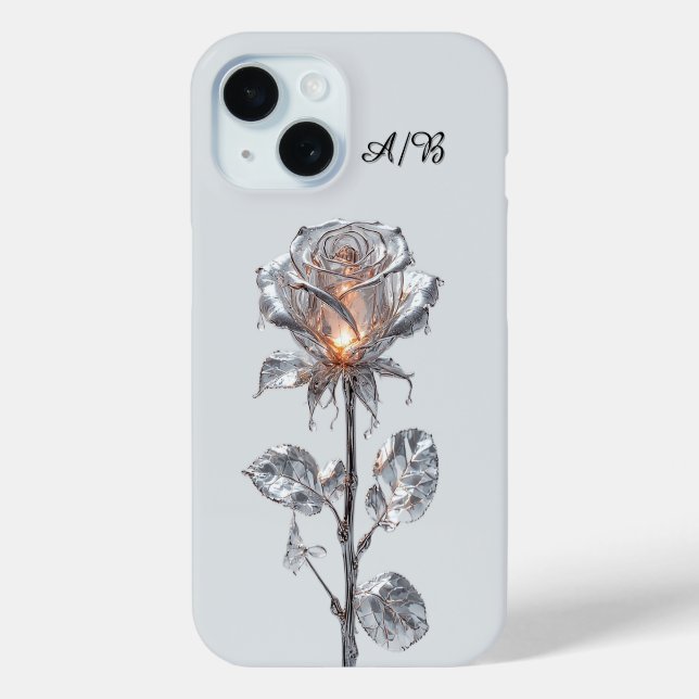 Coques Case-Mate iPhone Rose d'argent métallique lumineux (Verso)