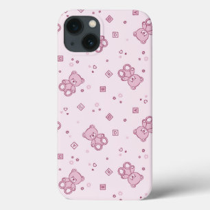 iPhone 13 Coque Rose d'arrière - plan de nounours
