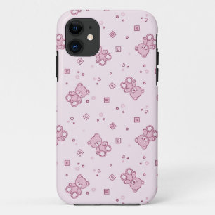 Coques Pour iPhone Rose d'arrière - plan de nounours