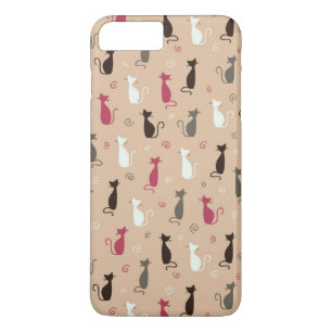Coque iPhone 8 Plus/7 Plus rose de motif de chats