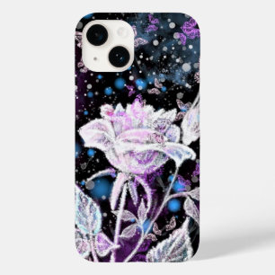 Coque Pour iPhone 14 Rose d'hiver et papillons