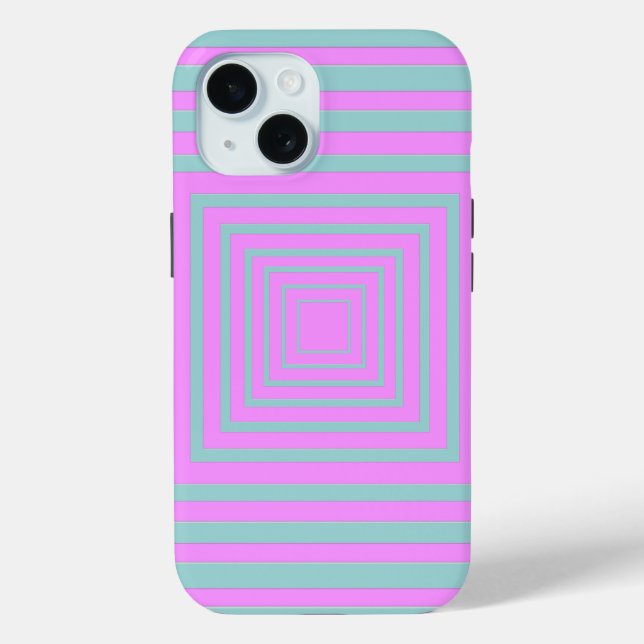 Coques Case-Mate iPhone Rose et gris en carrés (Verso)