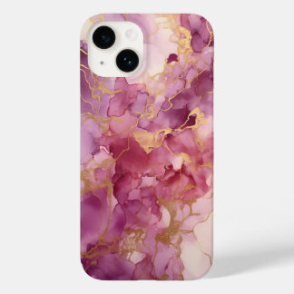 Coque Pour iPhone 14 Rose et or